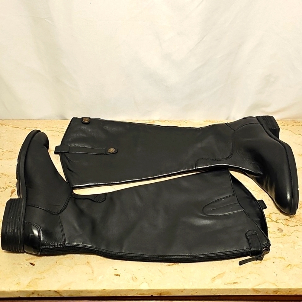 Sam Edelman Penny2 Black Soft Leather Equestrian Riding Boots Size 8M - Picture 5 of 9